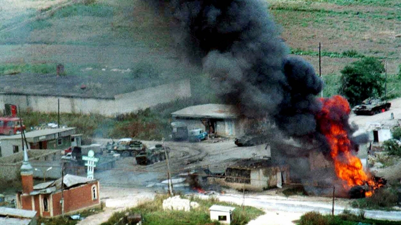 Several tanks set on fire following a road accident in Poland 